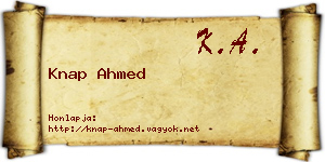 Knap Ahmed névjegykártya